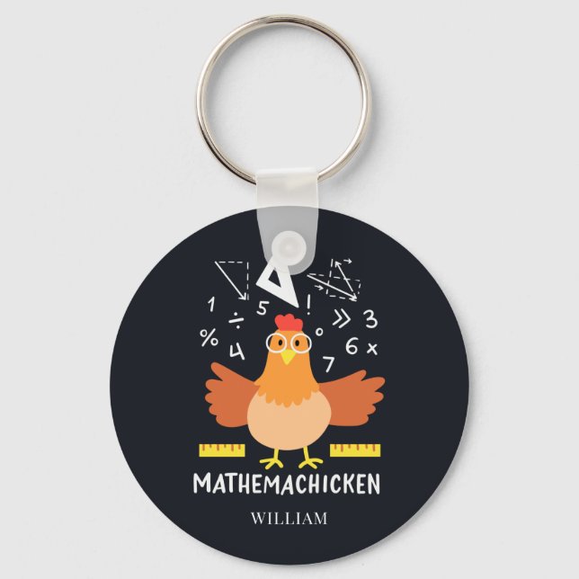 Chicken Math Gag Funny Mathemachicken Lacher Nyckelring (Framsida)