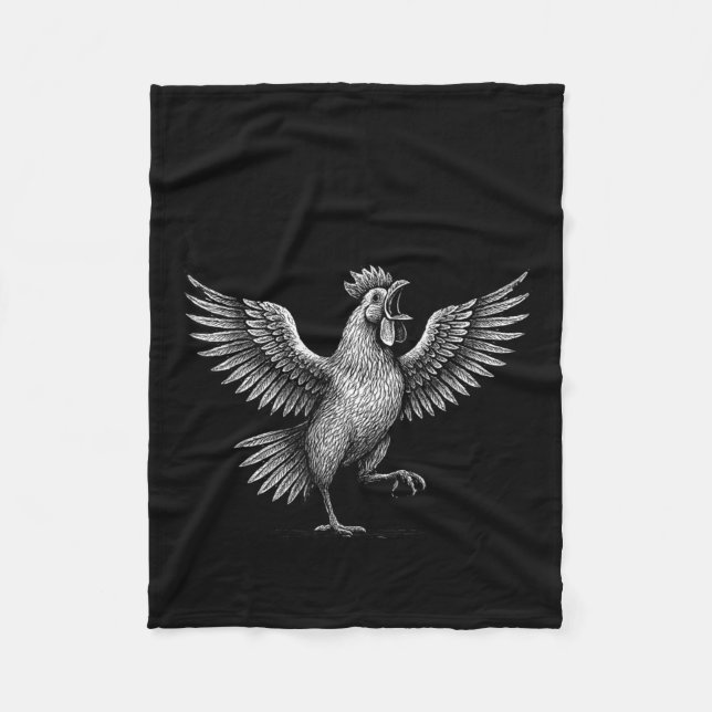 Chicken Meme Caw Funny Sayings Rooster Humor Quote Fleecefilt (Framsidan)