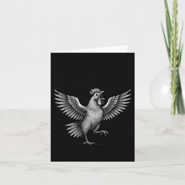 Chicken Meme Caw Funny Sayings Rooster Humor Quote Kort (Framsida)