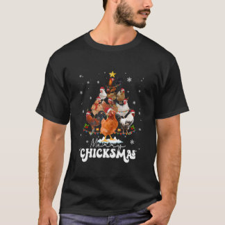 Chicken Merry Chickmas Santa Claus T Shirt