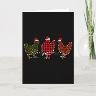 Chicken Merry Christmas Red Green Leopard Plaid Xm Kort