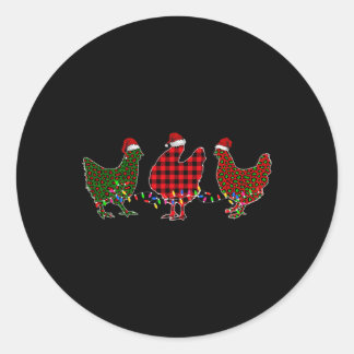 Chicken Merry Christmas Red Green Leopard Plaid Xm Runt Klistermärke