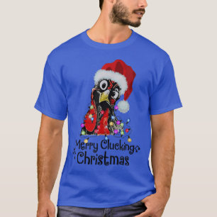 Chicken Merry Clucking jul Santa Funny Julafton T Shirt