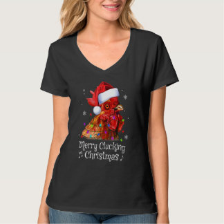 Chicken Merry Clucking jul Santa Julafton T Shirt