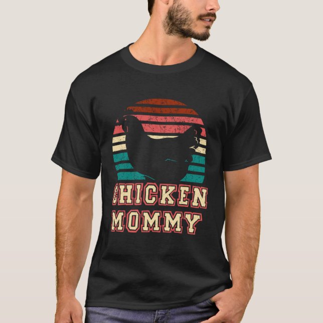 Chicken Mommy Retro vintage Style Chicken T Shirt (Framsida)