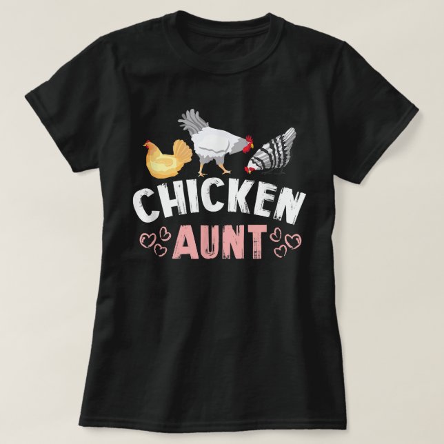 Chicken Moster Auntie Farm T Shirt (Design framsida)