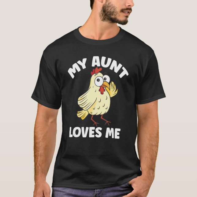 Chicken     My Aunt Loves Me for Nephew & Niece T Shirt (Framsida)