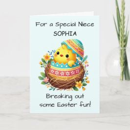 Chicken Niece Påsk bröt ut ur Snäckan i Nest Kort