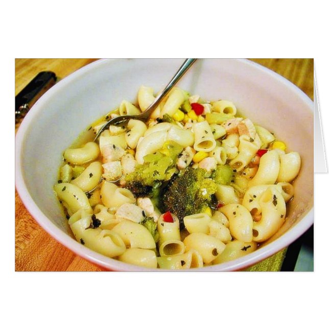 Chicken Noodles Soppa Hälsningskort (Framsidan Horizontal)