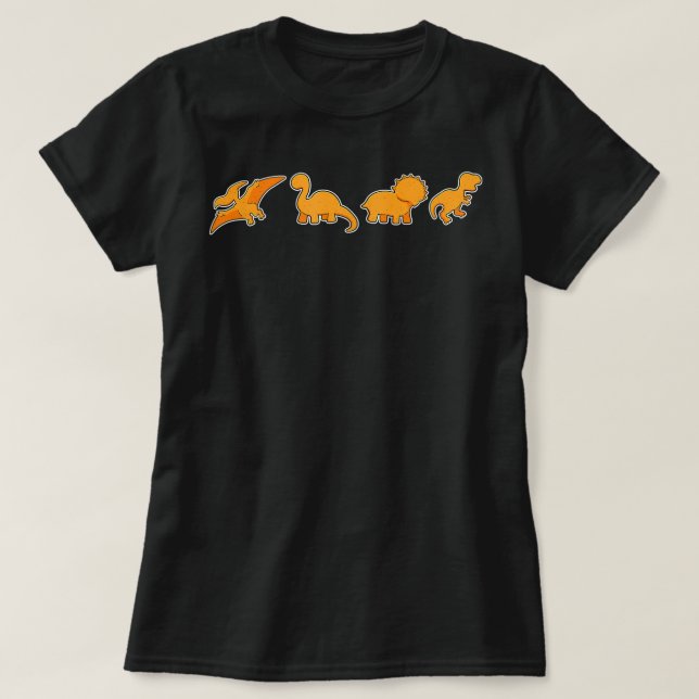 Chicken Nugget Dino Nuggies Fläkt Fast Food Dinosa T Shirt (Design framsida)