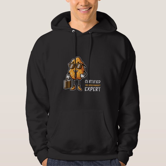 Chicken Nugget Expert Funny Fast Food Chicken Nugg Hoodie (Framsida)