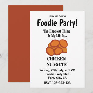 Chicken Nugget Fast Food Foodie Party Inbjudningar