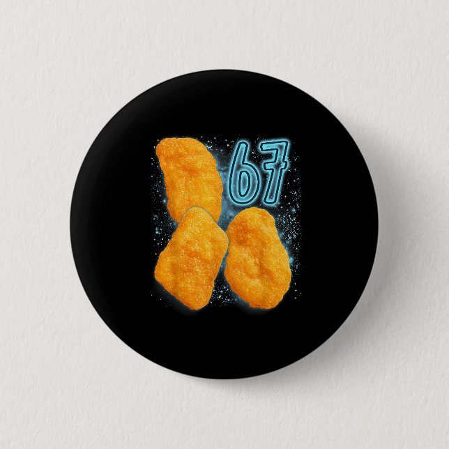 Chicken Nugget Lover 67 Meme Six Seven Fried Chick Knapp (Framsida)