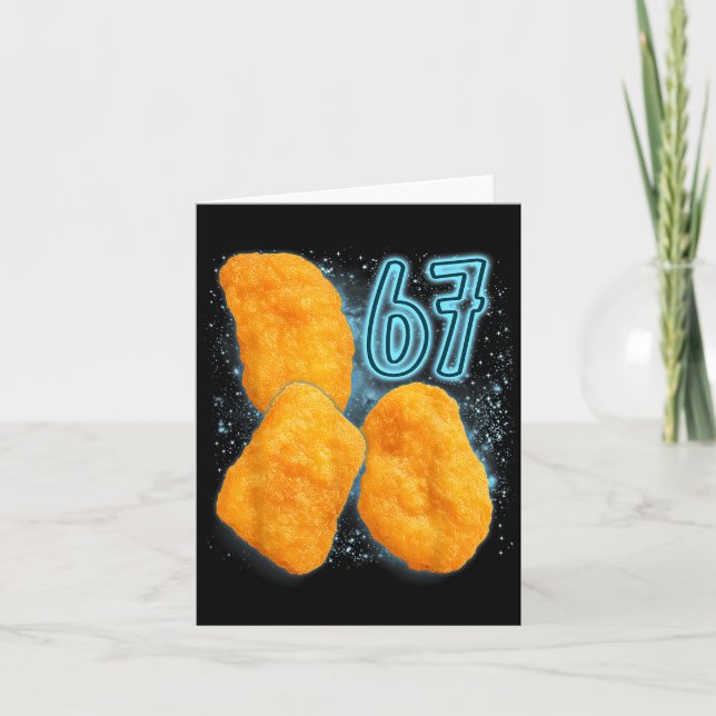 Chicken Nugget Lover 67 Meme Six Seven Fried Chick Kort (Framsida)