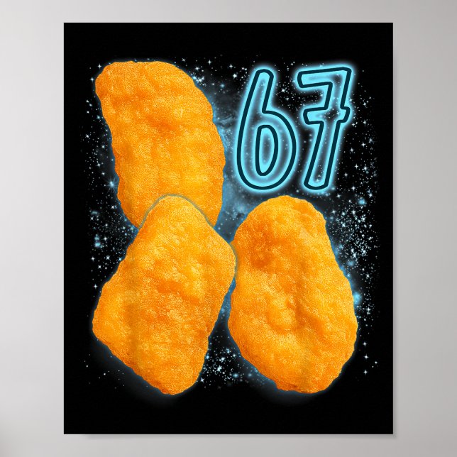 Chicken Nugget Lover 67 Meme Six Seven Fried Chick Poster (Framsidan)