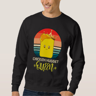 Chicken Nugget Queen Foodie Women Retro Chicken Nu Lång Ärmad Tröja