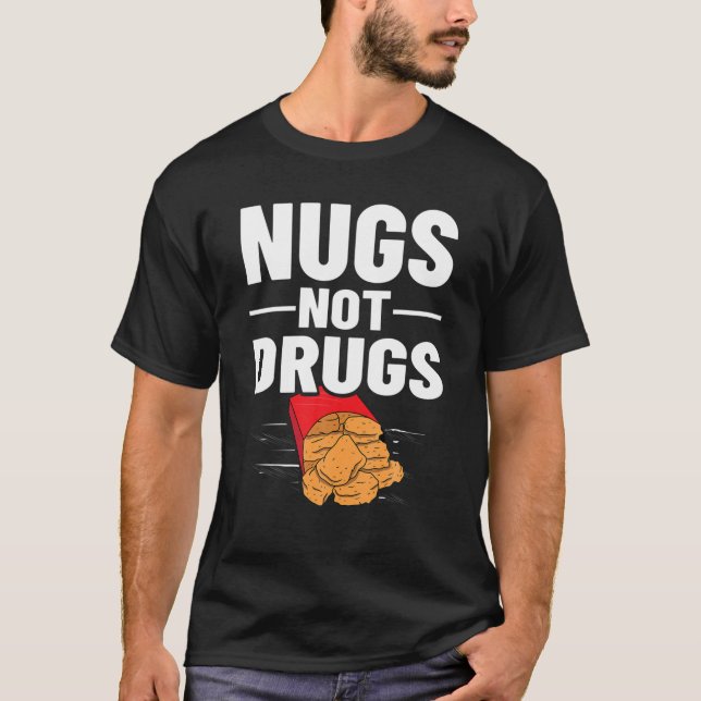 Chicken Nugget Vegan Nuggs Fries Sauce T Shirt (Framsida)