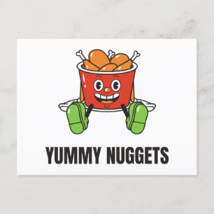 Chicken Nuggets Food Kawaii Ansikte Inbjudan Vykort