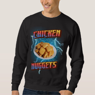 Chicken Nuggets Funny Heavy Metall, Rap Bootleg St Lång Ärmad Tröja