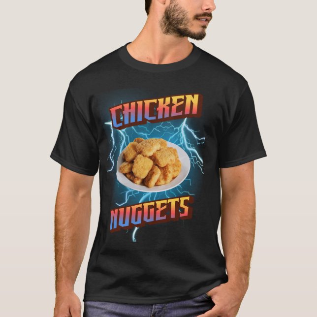 Chicken Nuggets Funny Heavy Metall, Rap Bootleg St T Shirt (Framsida)