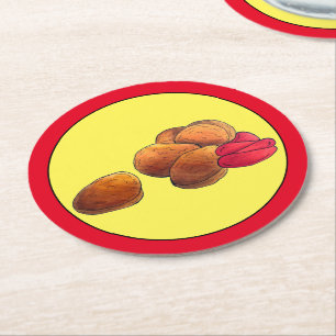 Chicken Nuggets Ketchup Junk Fast Food Foodie Underlägg Papper Rund
