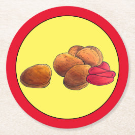 Chicken Nuggets Ketchup Junk Fast Food Foodie Underlägg Papper Rund