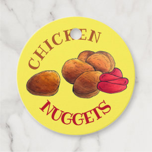 Chicken Nuggets med Ketchup Junk Food Foodie Gåvor Etiketter