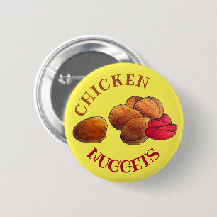 Chicken Nuggets med Ketchup Junk Food Foodie Knapp