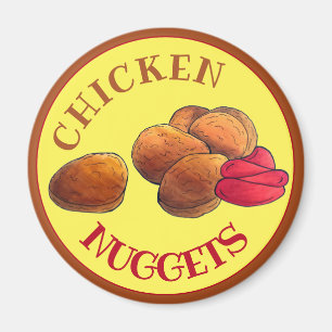 Chicken Nuggets med Ketchup Junk Food Foodie Magnet