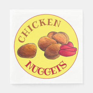 Chicken Nuggets med Ketchup Junk Food Foodie Pappersservett