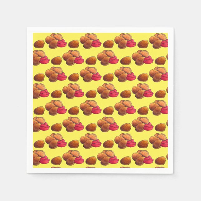 Chicken Nuggets med Ketchup Junk Food Foodie Pappersservett (Framsidan)