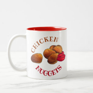 Chicken Nuggets med Ketchup Junk Food Foodie Två-Tonad Mugg