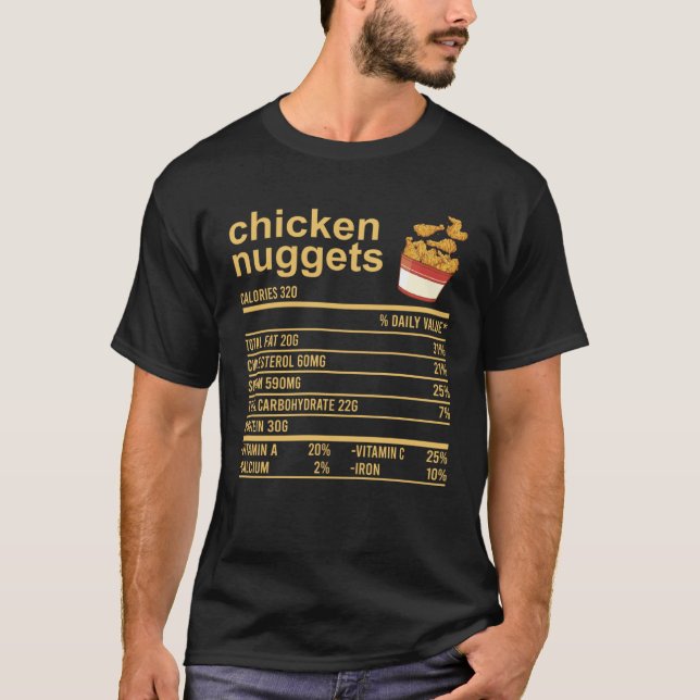 Chicken Nuggets Nutrition Facts Apparel  Thanksgiv T Shirt (Framsida)