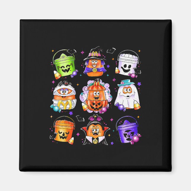 Chicken Nuggets Pumpkin Halloween 90's Vintage 1 Magnet (Framsidan)