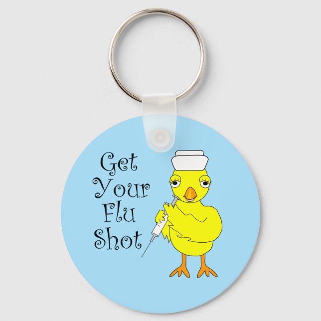 Chicken Nurse Flu Shot Nyckelring (Framsida)