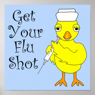 Chicken Nurse Flu Shot Poster