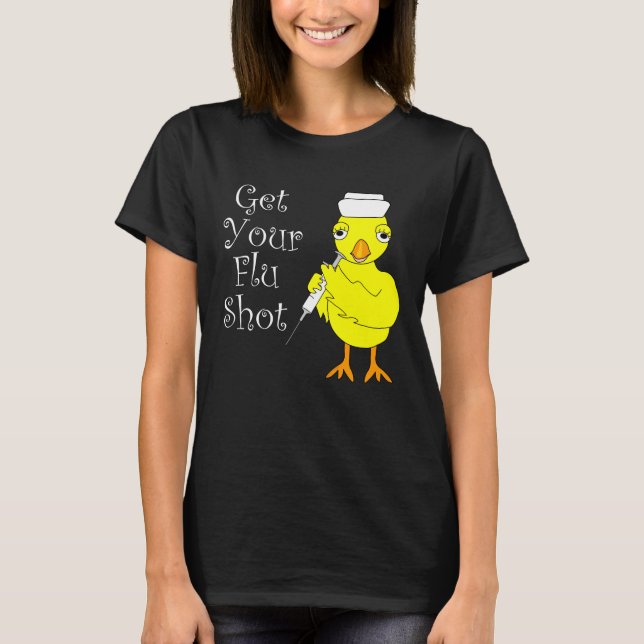Chicken Nurse Flu Shot T Shirt (Framsida)