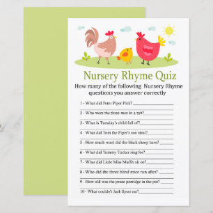 Chicken Nursery Rhyme Quiz babyduschspel