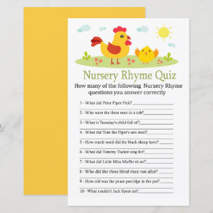 Chicken Nursery Rhyme Quiz babyduschspel