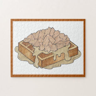 Chicken och Waffles Pennsylvania Dutch Amish Food Pussel