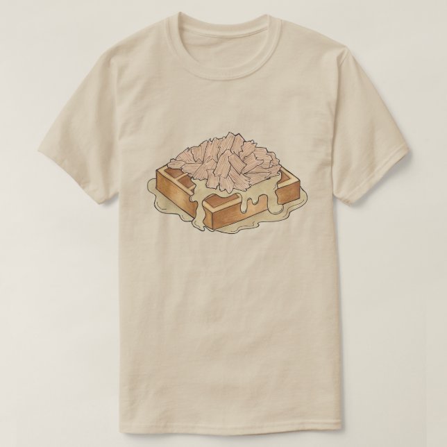 Chicken och Waffles Pennsylvania Dutch Amish Food T Shirt (Design framsida)
