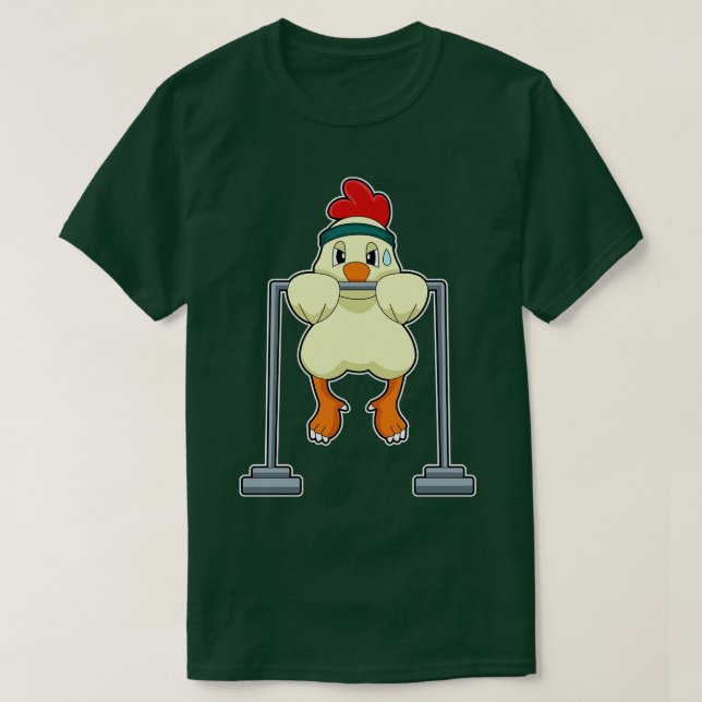 Chicken på Fitness Pullups T Shirt (Design framsida)