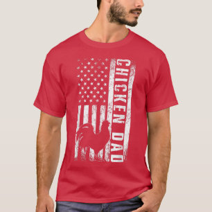 Chicken PAPPA American Flagga Poultry Farmer Pappa T Shirt