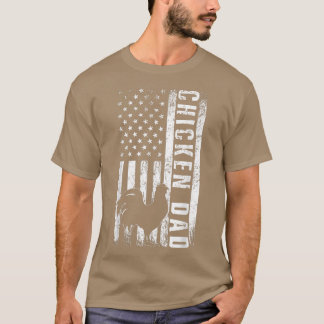 Chicken PAPPA American Flagga Poultry Farmer Pappa T Shirt
