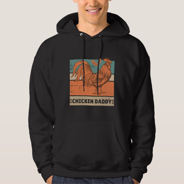 Chicken pappa Chicken Älskare Hoodie (Framsida)