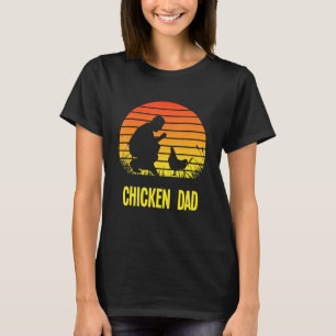 Chicken Pappa Retro Sunset Farmer Chicken Owner Fa T Shirt