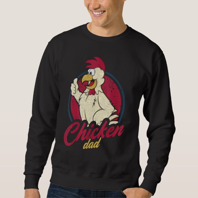 Chicken Pappa Tupp för kyckling Lång Ärmad Tröja (Framsida)