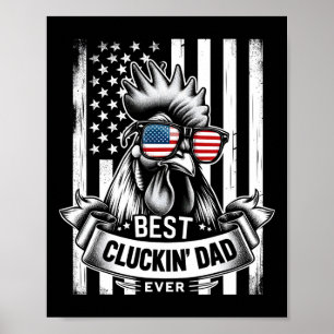 Chicken Pappa Tupp pappa Farmer Funny Fars dag Poster
