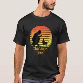 Chicken Pappa Vintage Retro Sunset Chicken Farmer T Shirt