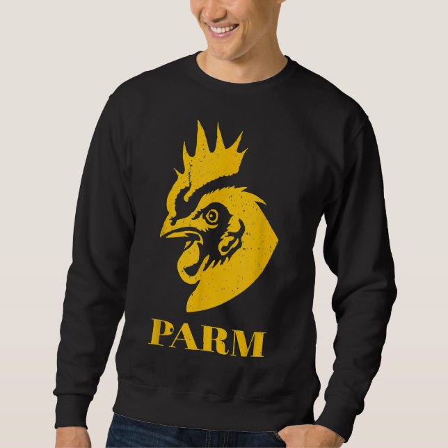 Chicken Parm Kött Älskare Farm Lång Ärmad Tröja (Framsida)